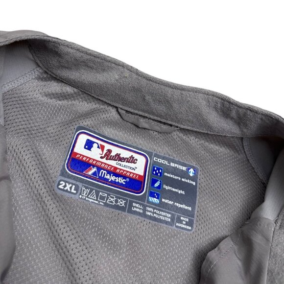 BOSTON RED SOX MLB Baseball Majestic Cool  Bomber Windbreaker Jacket Mens 2XL - Picture 4 of 7